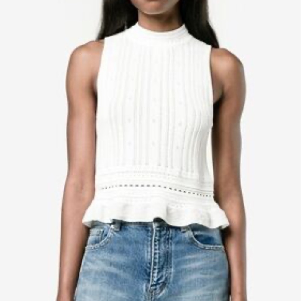 3.1 Phillip Lim Cream Textured Tank Top